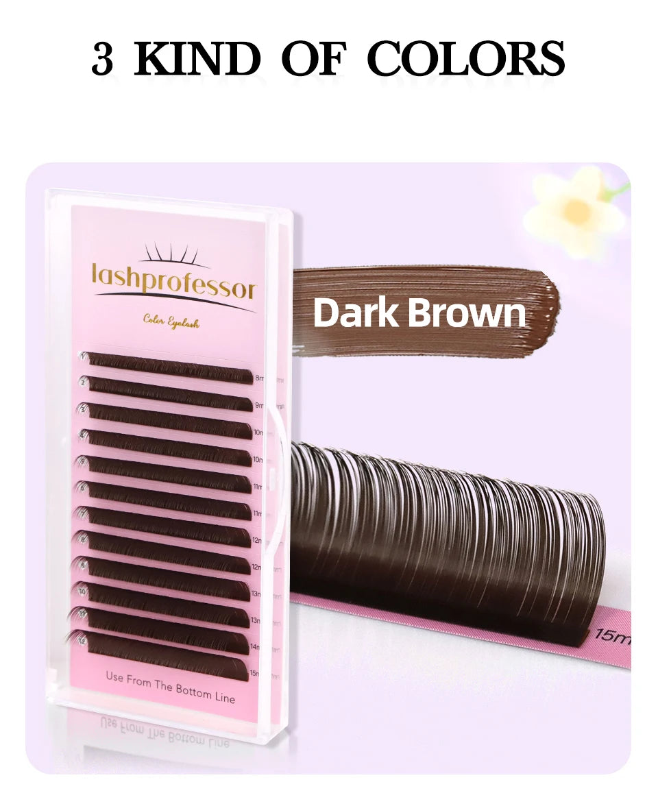 Brown Individual Eyelashes Extension 8-15 Mixed Lash Colorful Premium Dark Brown Lashes Soft Natural Mink False Eyelashes Makeup