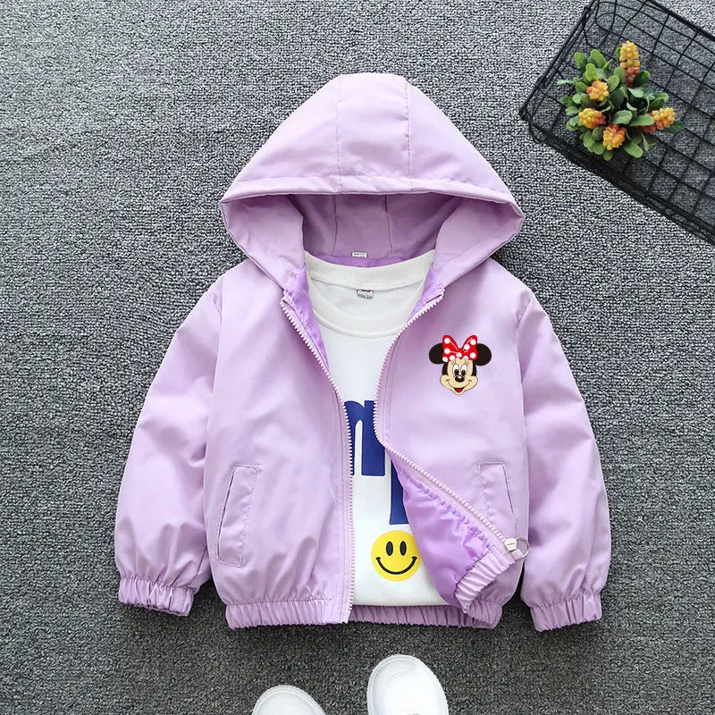 Boys Spiderman Hooded Jackets 1-10 Years Girls Spring Autumn Stitch Print Sports Coats Children Cartoon Outerwear Kids Clothes
