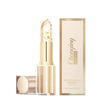 Gold Foil Temperature Color Changing Lipstick: Hydrating Lip Repair & Glossy Shine