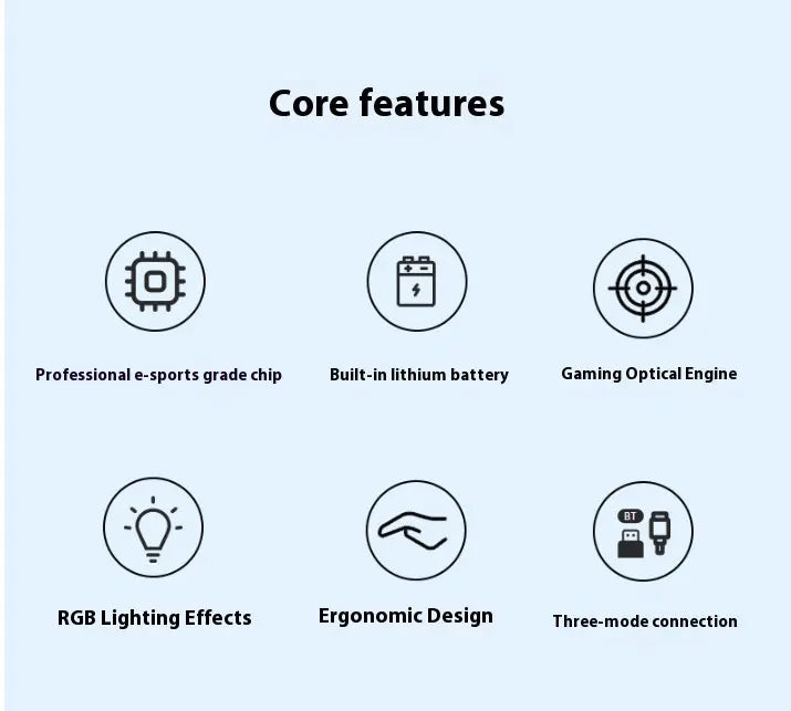 LANGTU G4 Three Mode RGB Bluetooth Wireless Mouse - Desktop Laptop Gaming Office Silent Transparent Mouse