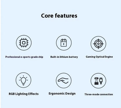 LANGTU G4 Three Mode RGB Bluetooth Wireless Mouse - Desktop Laptop Gaming Office Silent Transparent Mouse