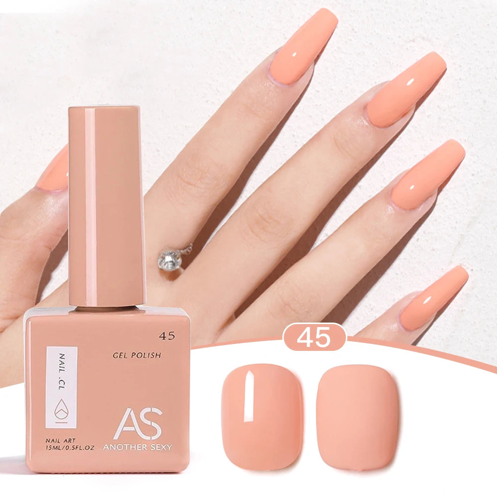 AS 1pc 15ml Bright Yellow Gel Nail Polish Starter Pure Soak Off No Wipe Nail Gel Polish Varnish Suitable For All Seasons
