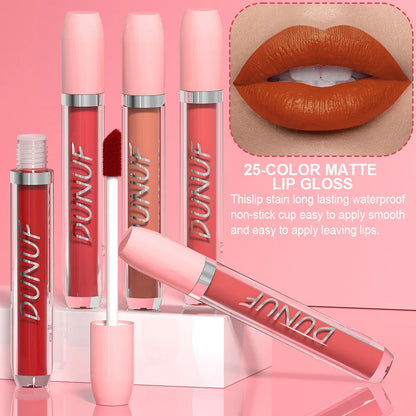 25 Color Velvet Matte Lipstick Liquid Waterproof Sexy Red Matte Lip Glaze Non-Stick Halloween Makeup Not Easy To Fade Lip Gloss