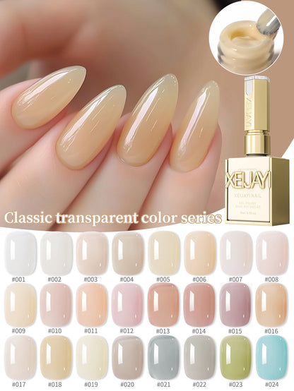 24Pcs 15ML Ice-through Color Gel Nail Polish Semi Permanent Nail Art Soaking UV LED Nail Salon DIY Nail Salon Gel For Spring