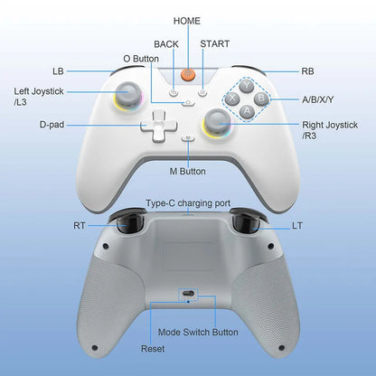 EasySMX X05 Wireless Gamepad Bluetooth Gaming Controller Compatible with PC/Phone/Switch/ Steam Gamer, RGB Light, Hall Effect