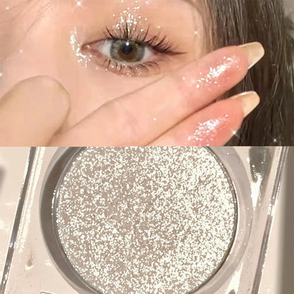 Monochrome White Shiny Highlighter Palette Gorgeous Glitter High Gloss Long Lasting Pearlescent Shimmer Brighten Bronzers Makeup