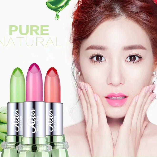 Crystal Jelly Lipstick,Magic Color Changing Lipstick, Moisturizing Temperature Color Changing Lip Gloss,Nourishing Lip Balm