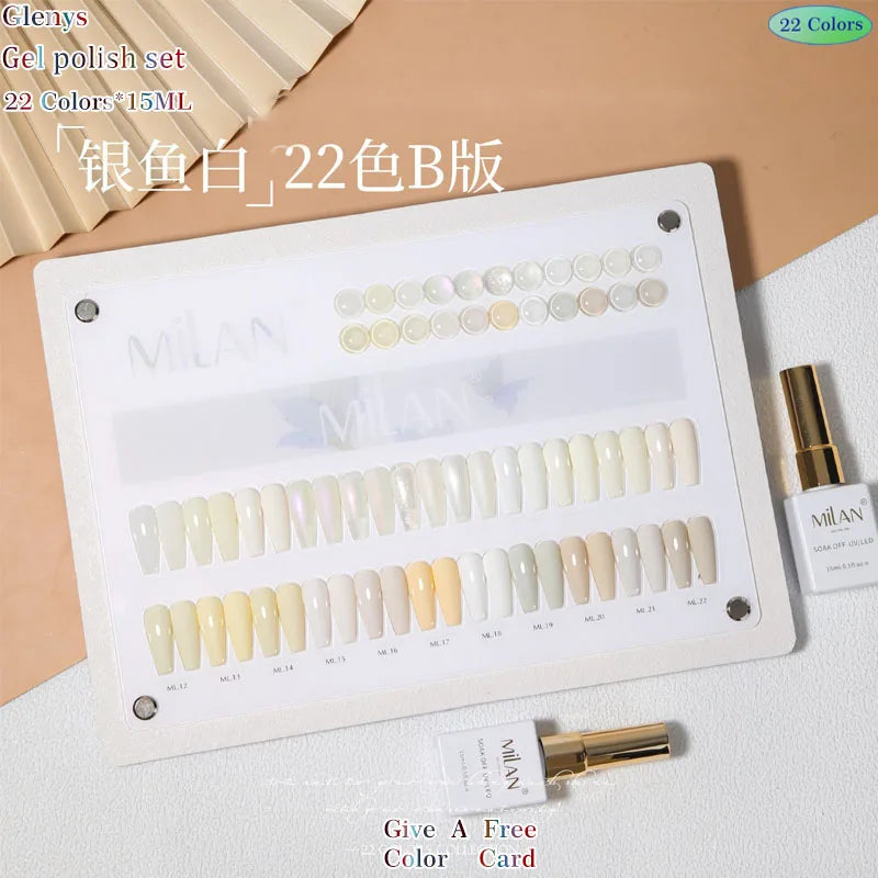 Glenys 22 color series nail polish glue, full network popular color, full immersion gel nail salon, nail art varnish set