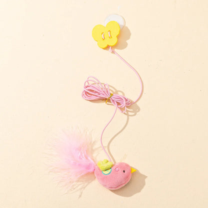 Swinging On The Swing Hanging The Door Cat Teaser Stick Elastic Rope Extendable Cat Toy