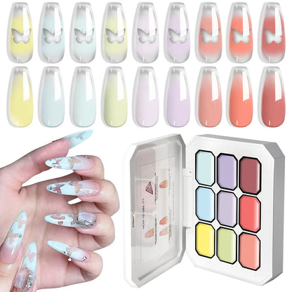 LIMEGIRL Gradient Gel Set Semi Permanent-High Glossy-Gradient-Colorful Nail Gel Polish Kit Soak Off Varnish for Nail Art Design