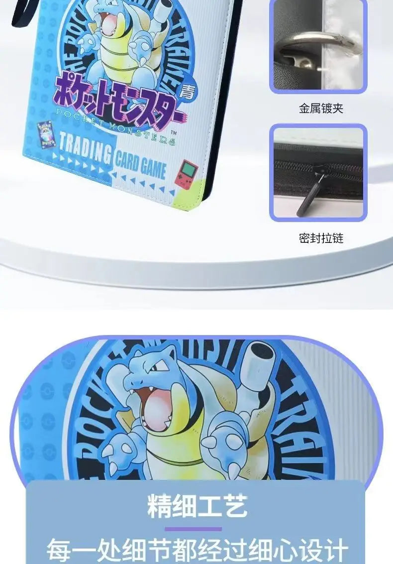 New Gb Pikachu Cartoon Anime Battle Card Booklet Zipper Binder