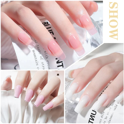 LIMEGIRL 15ML Nail Extension Gel Kit UV Gel Soaking Primer Pen Washing Water Glitter Manicure Mini LED Lamp Nail Gel Kit