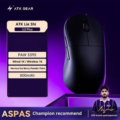 ATK Blazing Sky U2V2 Lightweight Gaming Mouse 39g 3 Mode Wireless with Paw3950 8000Hz Paw3395 for FPS Gamers PC Accessories