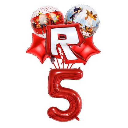 Robot Boy Happy Birthday Decoration Tableware Set Roblox Paper Tablecloth Plate Cup Cake Balloon Baby Shower Game Party Supplies