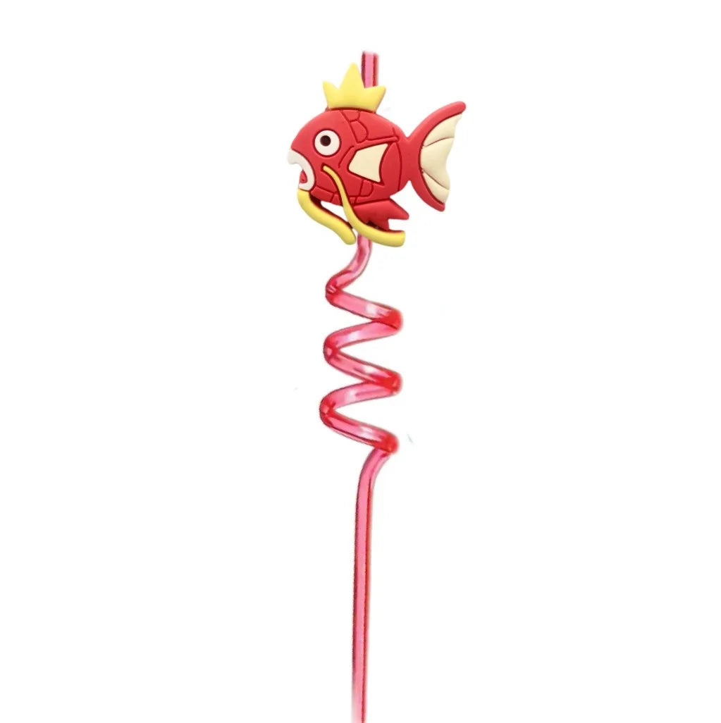 FUNISM Pikachu series cartoon creative spiral straws decorate party reusable colorful straws