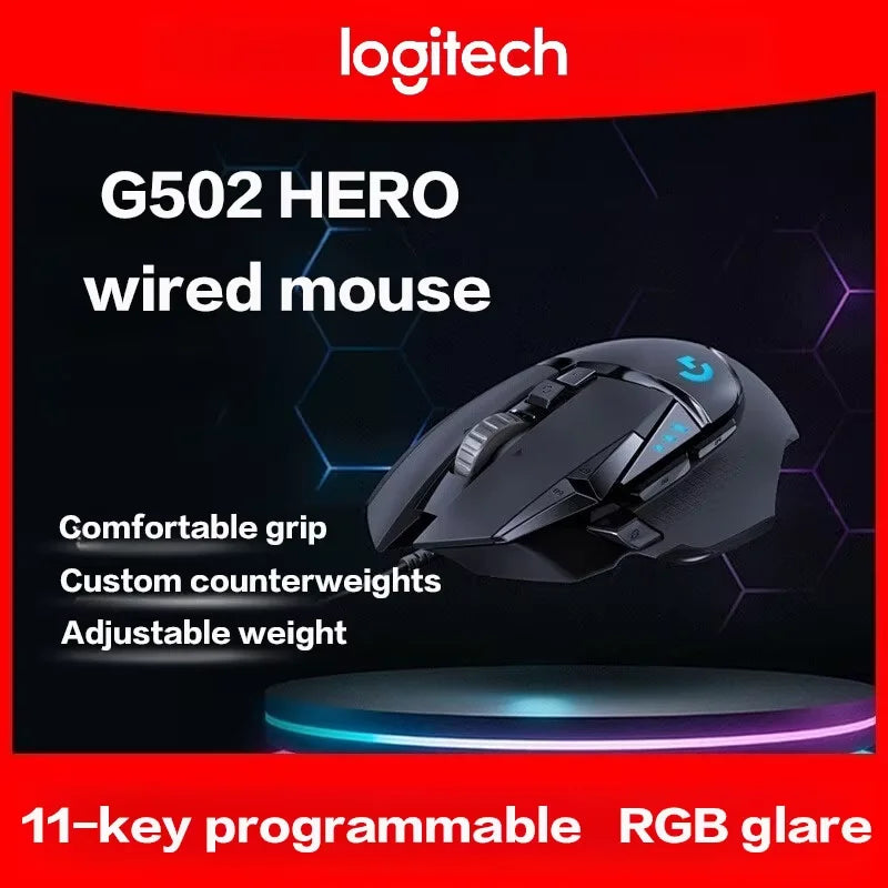 Logitech G502 HERO/G402 Sniper Gaming Mouse: RGB lighting and adjustable weights help you achieve precise wins in PUBG.