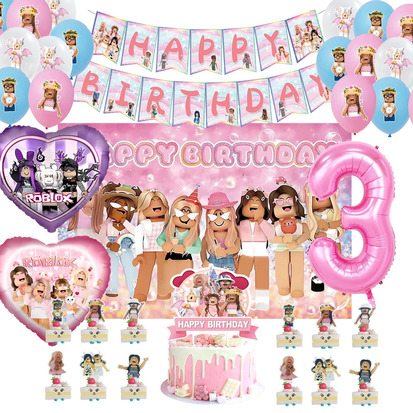 Roblox Birthday Party Decoration Set