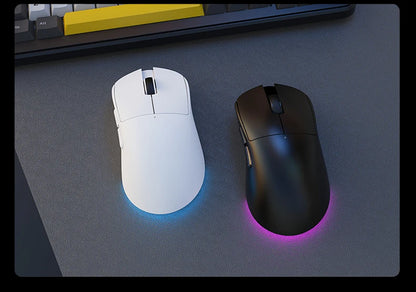 AJAZZ NJ08 Tri-Mode Wired/2.4G/Bluetooth Gaming and Office Mouse with RGB Lighting and Lightweight Design