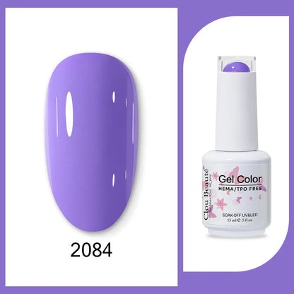 Clou Beaute 15ml Red Black White Green Neon Gel Nail Polish Base Top Coat Velvet Top 400 Colors Semi Permanent Gel Nail Varnish