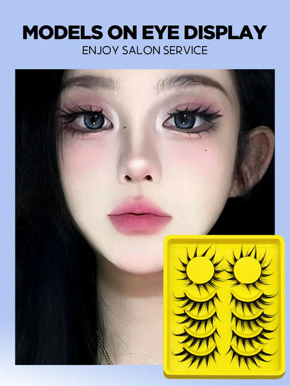 Lasvirey Cat Eye Lashes Manga Lashes Styles 3D Faux Mink Lashes Soft Cross Wispy Natural Winged End Eye Elongated Eyelash Makeup