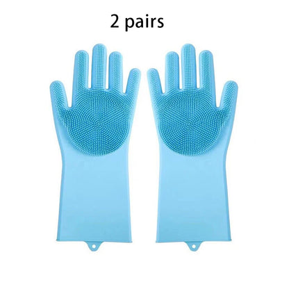 2-Piece Silicone Pet Grooming Gloves: 3-in-1 Bathing, Deshedding & Massage Set