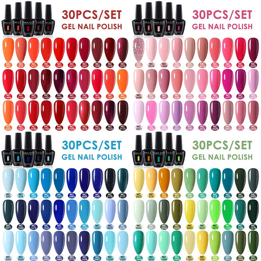 NAILCO 15ml 30/20/10pcs/Set UV Gel Nail Polish Semi Permanent Esmalte Vernis LED Gel Varnish Soak Off Nail Art All For Manicure