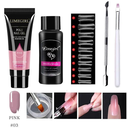 LIMEGIRL 15ml Nail Extension Gel Set Quick Extend Mold Nail Kit Gel Set For Manicure Tools Vernis Semi Permanent Set