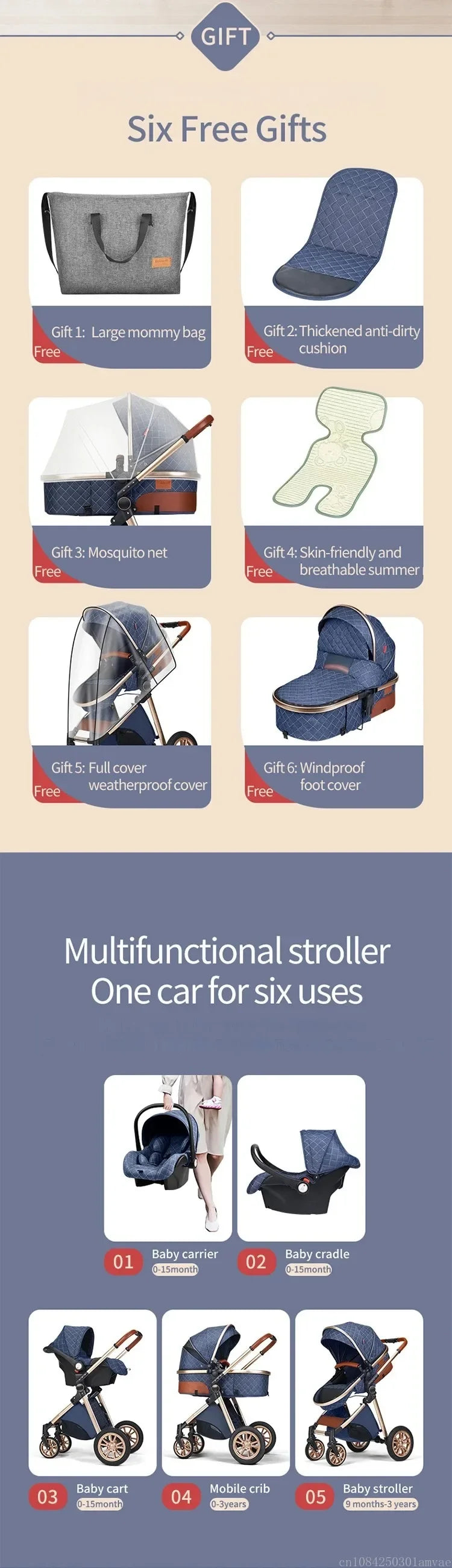 3in1 High Landscape Baby Stroller with car seat Newborns Infant Portable Baby Carriage ISOfix Base Multi functional strollers