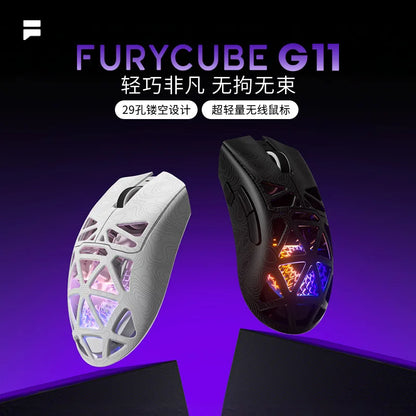 Furycube G11 1K Wireless Mouse Game Bluetooth The Third Mock Examination Paw3311 Lightweight Hollow Out Design Rgb Mouse Gift