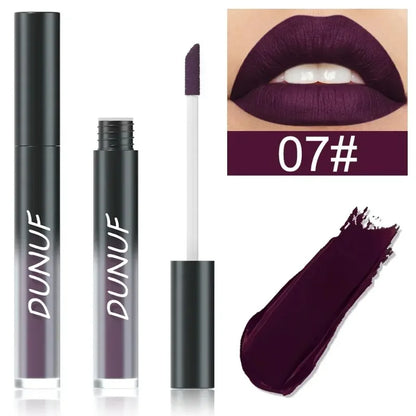 DUNUF 32 Color Matte Liquid Lipstick: Bold Pigment Non-Stick Lip Glaze