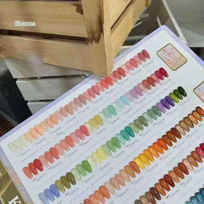 Eleanos Korean Style 60pcs Jelly Opal Gel Polish Set TPO Free Syrup Gel Kit Color Chart For Nail Salon 15ml Transparent UV Gel