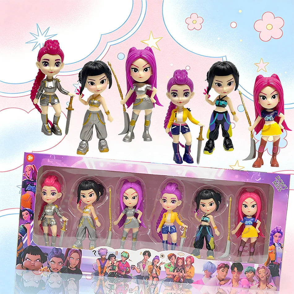 HOT Anime Kpops Demon Hunters Figure Rumi Zoe Mira anime polyvinyl chloride character collection desktop trinkets Childrens gift