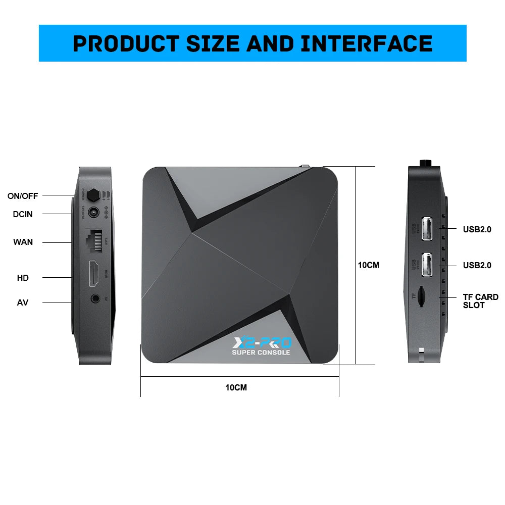 KINHANK Super Console X2 Pro Retro Video Game Console with 37000 Video Games for PS1/DC/MAME/SS with Gamepad Kid Gift Game Box