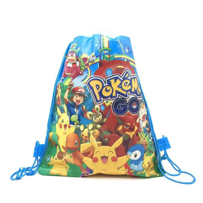 12/24 Pokemon Pikachu Non-woven Fabric Backpack Pattern Gift Bag Non-woven Fabrics Shopping Bag Theme Party Drawstring Backpack