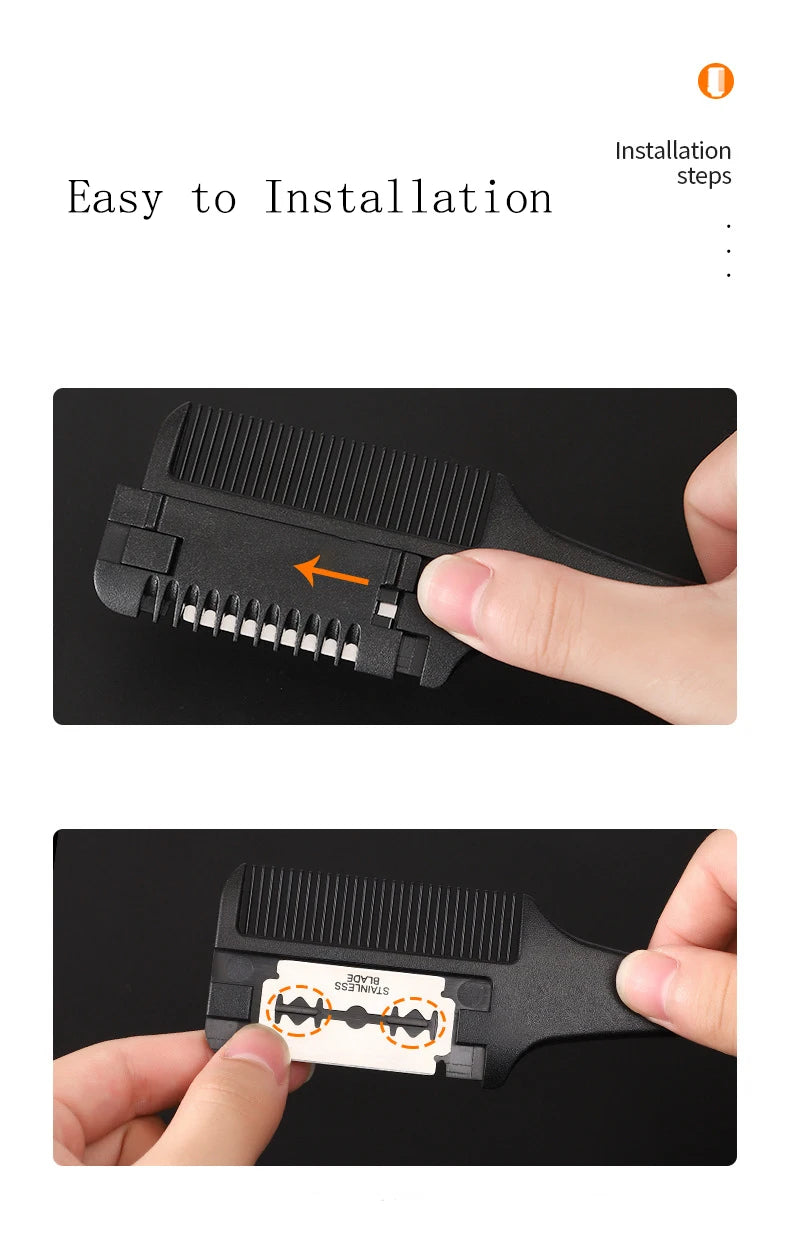 1pc Hair Cutting Comb Hair Brushes with Razor Blades Hair Trimmer Cutting Thinning Tools Barbershop Hair Salon Styling Tool Comb