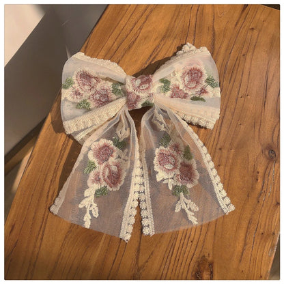 Embroidered Lace Hair Bow.