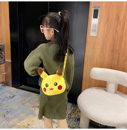 Pokemon Cute Plush Crossbody Bag Anime Figure Messenger Bag Large Capacity Storage Bag Cartoon Cosplay Birthday Party Gift