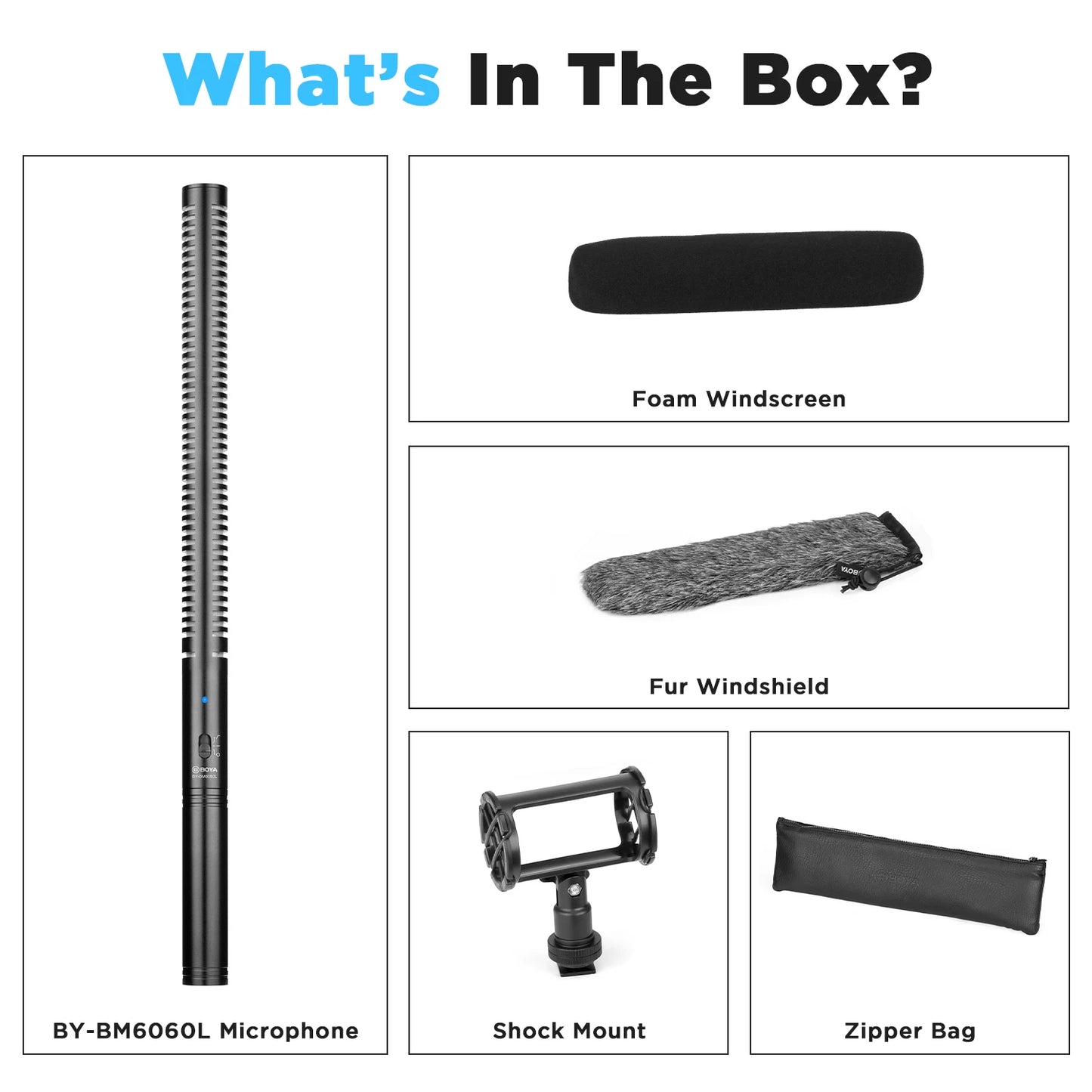 BOYA BY-BM6060 Professional Condenser Shotgun Microphone Handheld Mic for Canon Nikon Camera Vlog Recording Streaming Interview