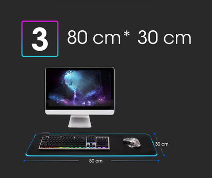 ONE PIECE Zoro RGB Mouse Pad Anime Carpe Large PC Gamer Computer LED Mausepad Keyboard Gaming Accessories Backlight Desk Mat XXL
