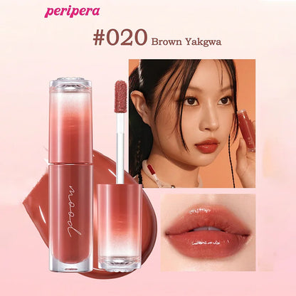 K-Beauty Glass Lip Gloss Tint,Watery Shine, 16H Moisture, Non-Sticky & Mask Friendly,Natural Plump Look