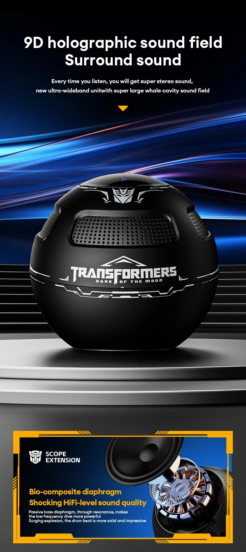 TRANSFORMERS TF-Y17 Portable Bluetooth Stereo Speaker
