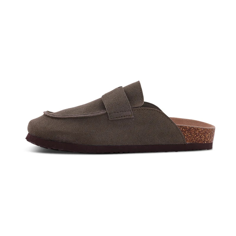 Litfun New Women Clogs For Women Fashion Cork Suede Mules Slipper Classic Cork Antislip For Outdoor Slippers With Arch Support
