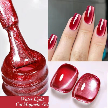 BORN PRETTY Sparkling Glass Bead Cat Magnetic Gel Nail Polish Flash White Spar Red Color Semi Permanent Soak Off UV Gel Varnish