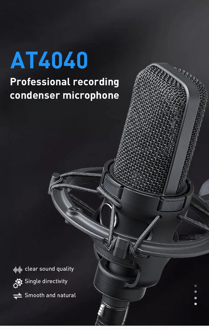 Hot Sale  AT4040 Large Diaphragm Condenser Microphone for Professional Studio Recording with High Sensitivity
