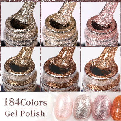 LILYCUTE 7ML Pink Glitter Nail Gel Polish Nude Natural Long Lasting Manicure Soak Off UV LED Nail Art Base Top Coat Gel Varnish