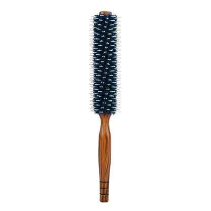 Wood Handle Round Rolling Brush Boar Bristle Nylon Hair Comb Anti Static Brush Straight Twill Hair Comb Hairdressing Tool