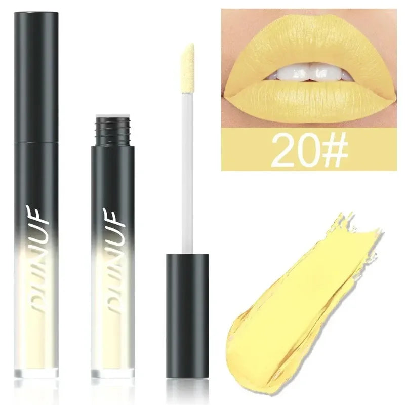 DUNUF 32 Color Matte Liquid Lipstick: Bold Pigment Non-Stick Lip Glaze