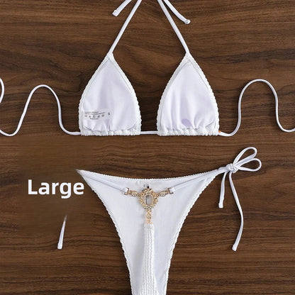 Sexy Three-Point Bikini Swimsuit Hot Sale Of The Season New Women's Split Design Cross-Border Swimwear Attractive And Fashionabl