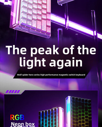 AULA HERO84 HE Wired Mechanical Keyboard RGB Music Rhythm 8K Return Rate Keyboard Magnetic Switch Computer Accessorie for Gamer