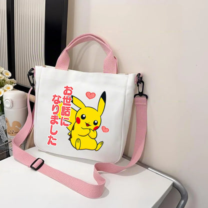 Pokémon Handbag Cartoon Children's Shoulder Bag Boys Girls Tote Bag Child Canvas Handbags Anime Crossbody Bag New Kids Gifts